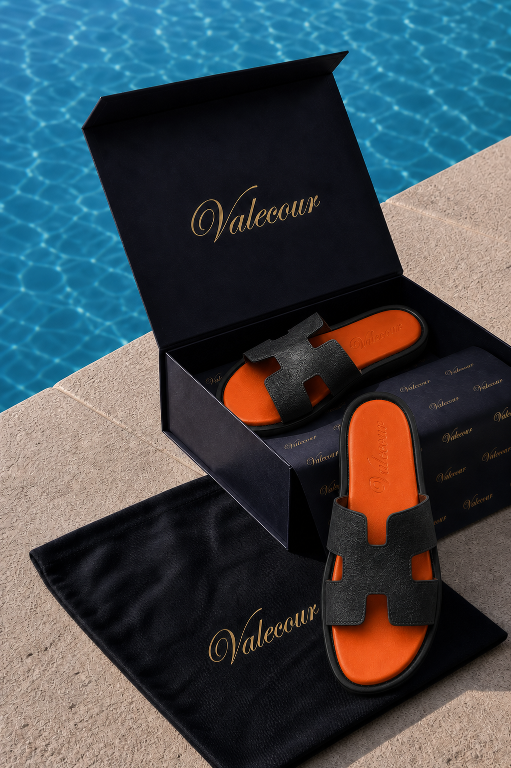 Roberth Suede Sandal Orange/Black