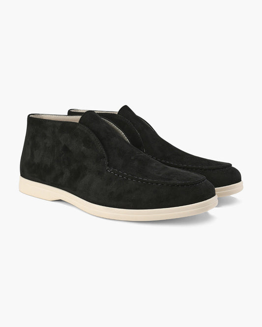 High-top suede slip-ons