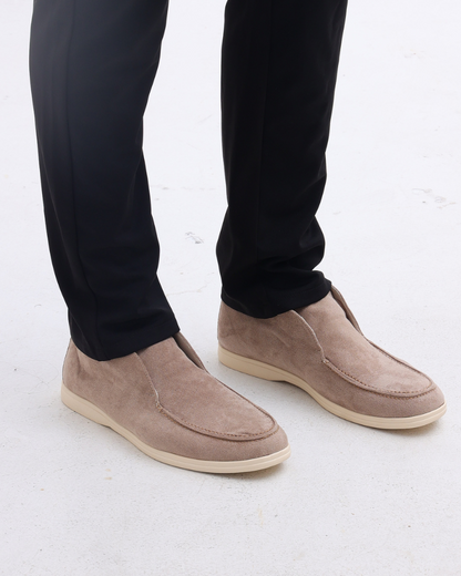 High-top suede slip-ons