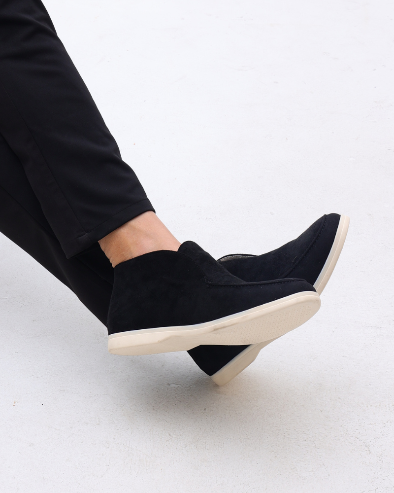 High-top suede slip-ons