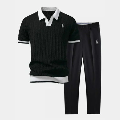 R&L – V-neck top and tapered trousers set