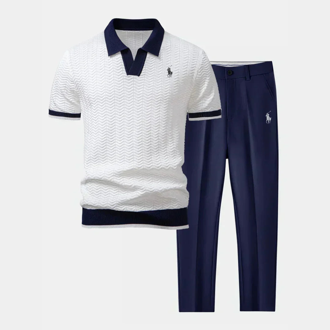R&L – V-neck top and tapered trousers set