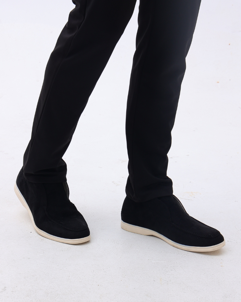 High-top suede slip-ons