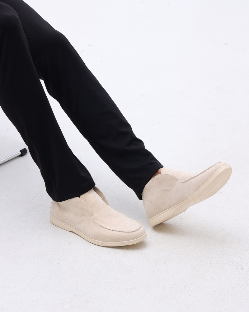High-top suede slip-ons