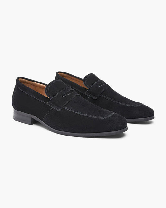 Suede penny loafers