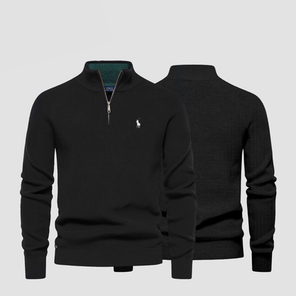 R&L - Zip Neck Knit Sweater