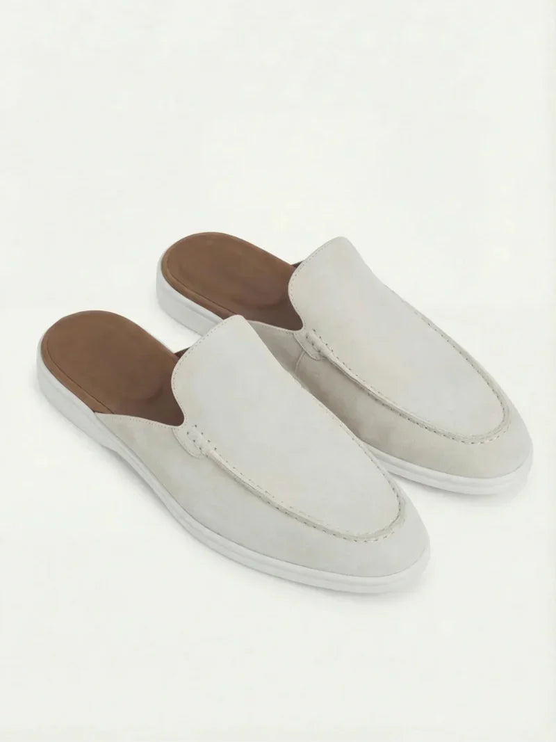 White Suède Yacht Mule