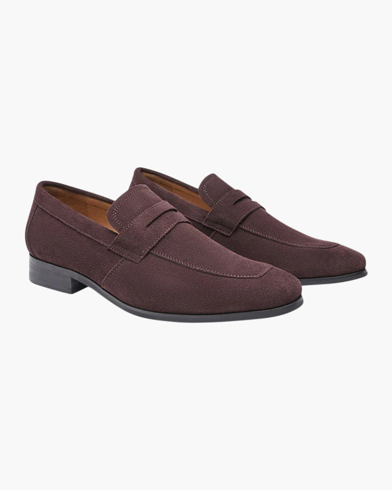Suede penny loafers