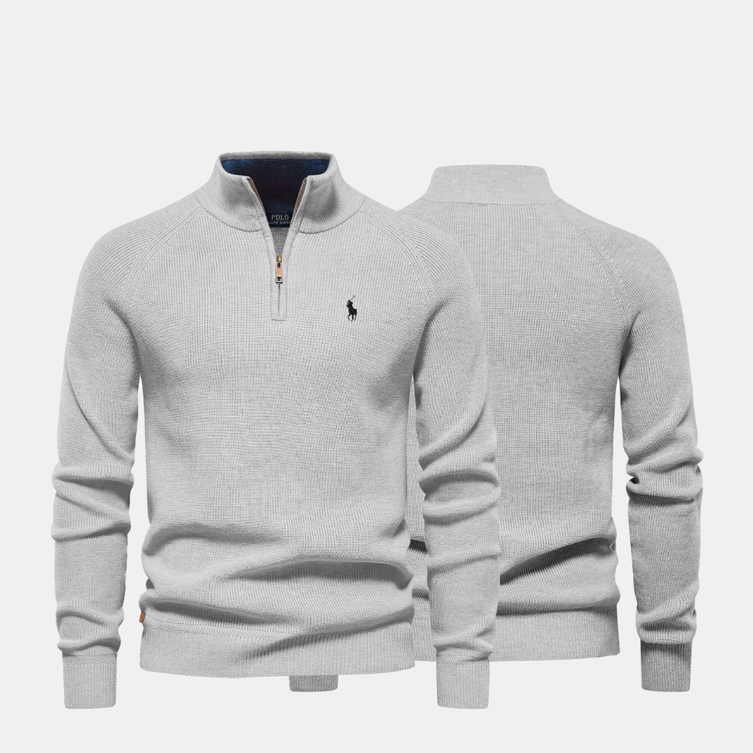 R&L - Zip Neck Knit Sweater