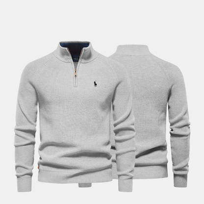 R&L - Zip Neck Knit Sweater