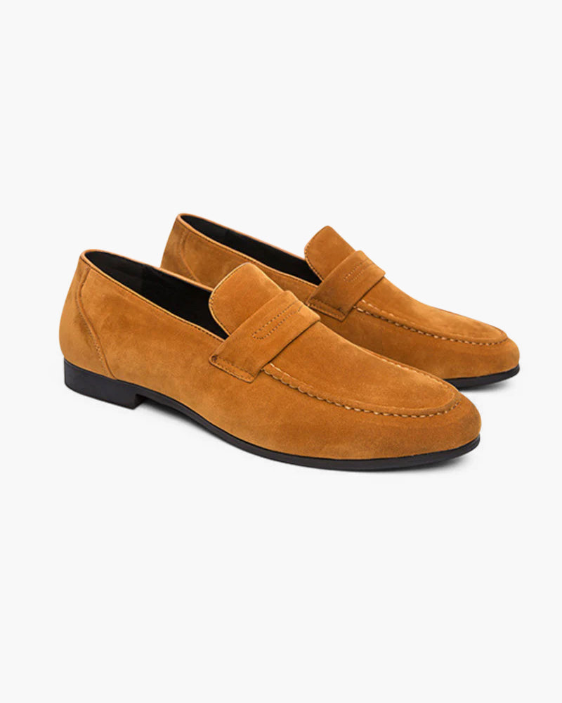 Suede penny loafers