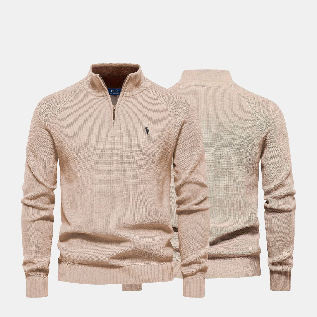 R&L - Zip Neck Knit Sweater