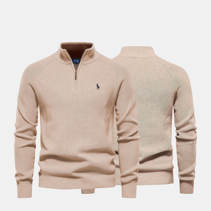 R&L - Zip Neck Knit Sweater