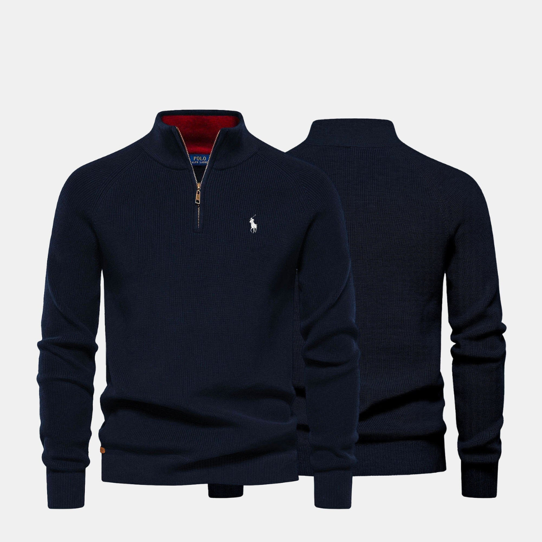 R&L - Zip Neck Knit Sweater