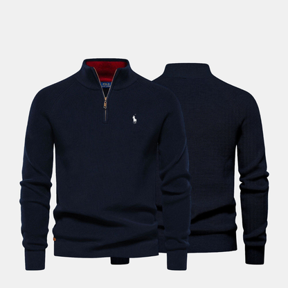 R&L - Zip Neck Knit Sweater