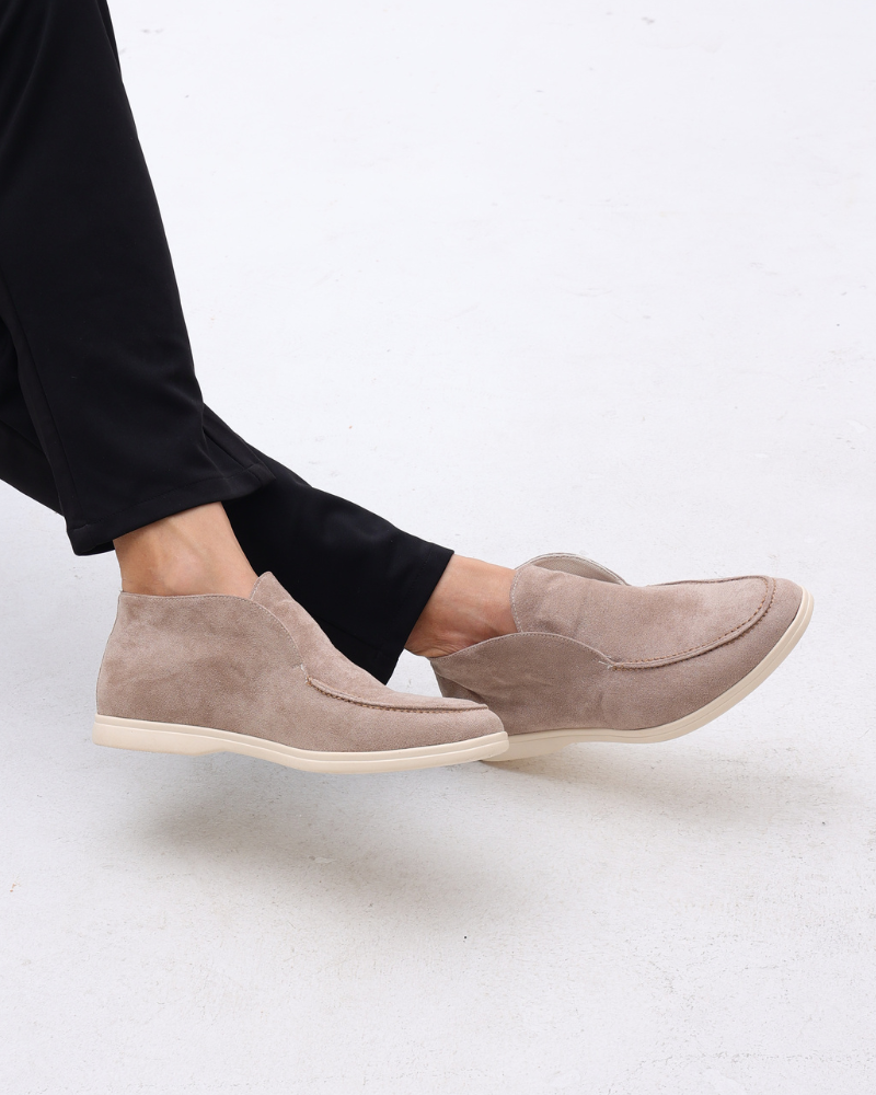 High-top suede slip-ons