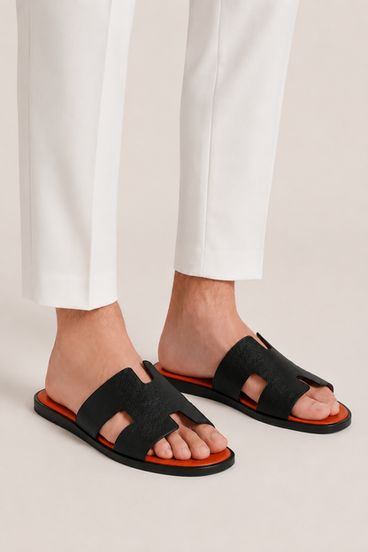 Roberth Suede Sandal Orange/Black