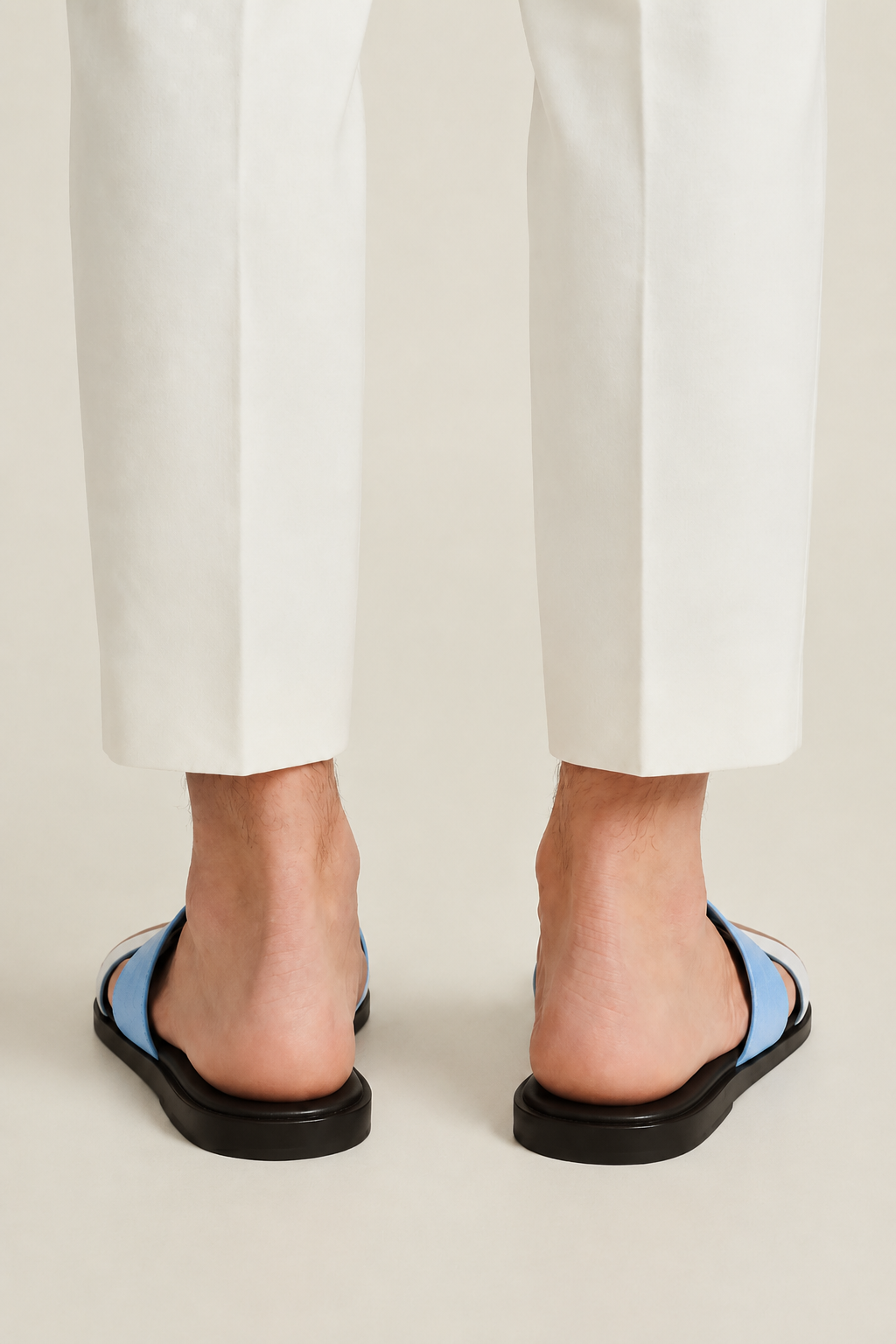 Roberth Suede Sandal Light Blue/White