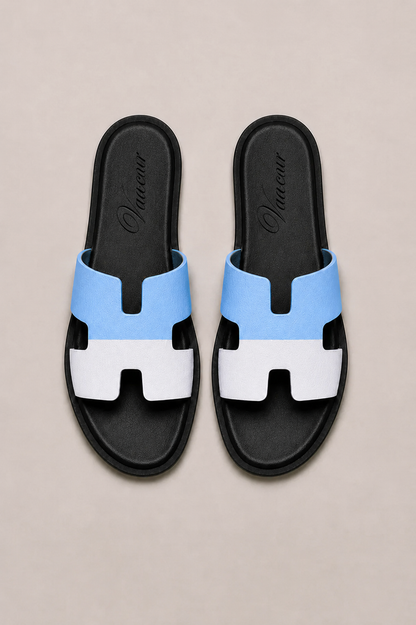 Roberth Suede Sandal Light Blue/White