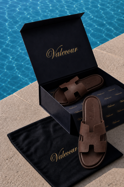 Roberth Suede Sandal Dark Brown