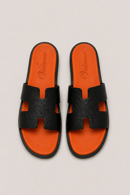 Roberth Suede Sandal Orange/Black