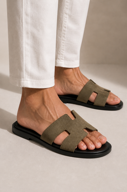Valero Suede Sandal Olive