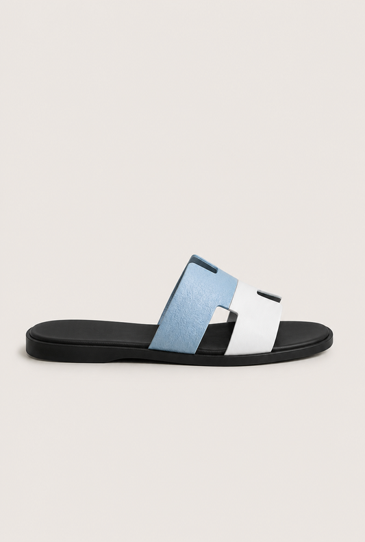 Roberth Suede Sandal Light Blue/White