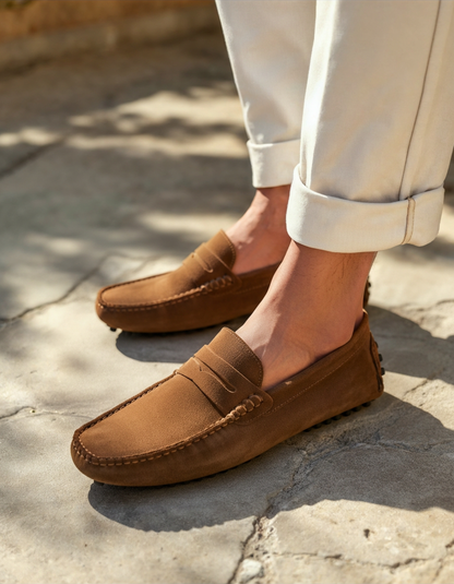 Suede driving loafers