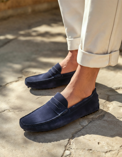 Suede driving loafers