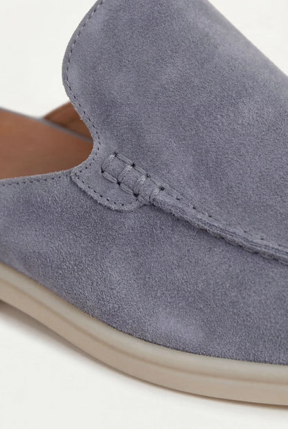 Baby Blue Suède Yacht Mule