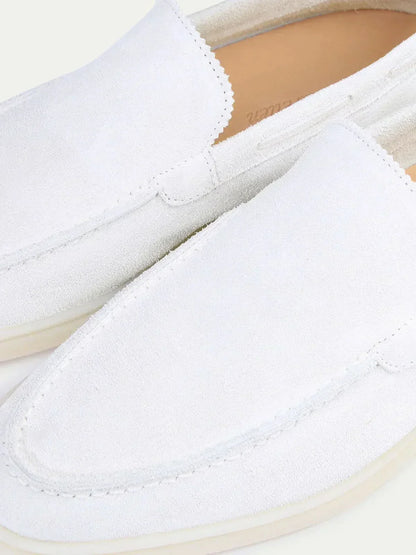 Classic Suède Loafer Pearl White