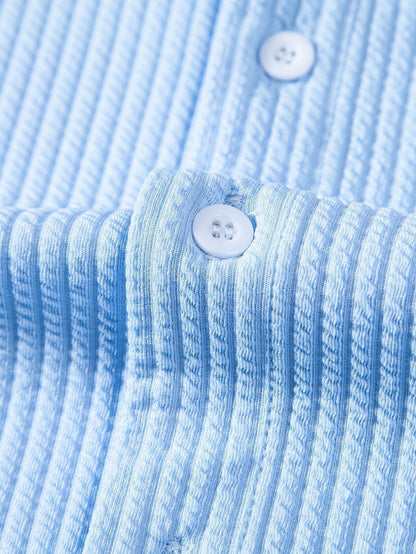 R&L - Slim Fit Ribbed Summer Shirt
